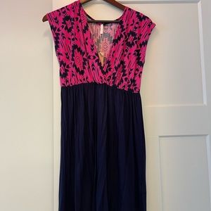 Pink and Navy Maternity/Nursing short dress
